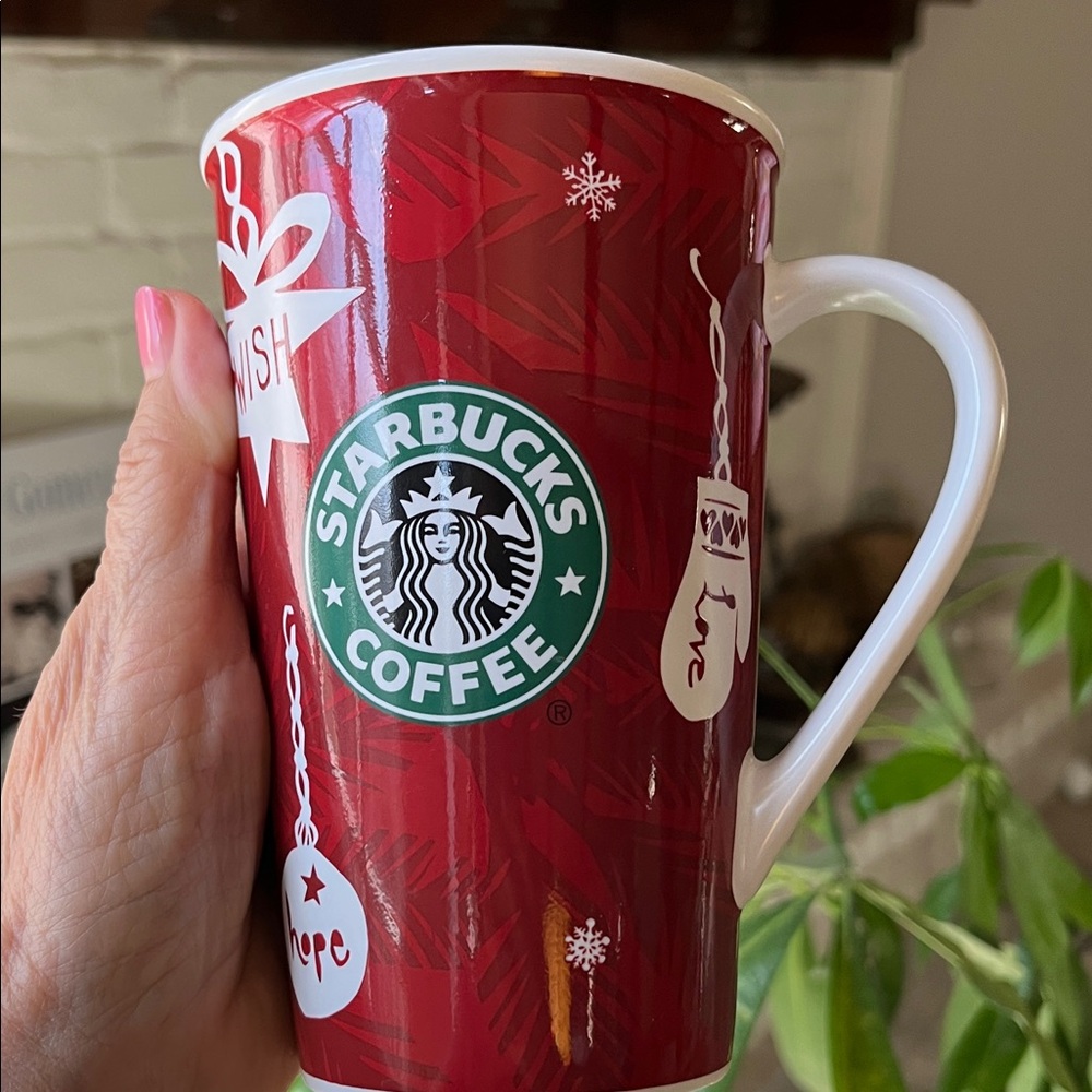 Starbucks Festive Red and White Holiday Mug